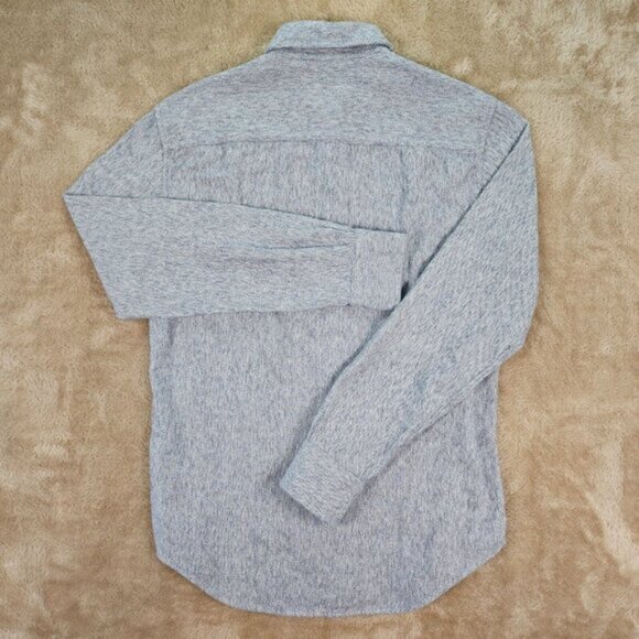 Club Monaco Shirt Slim Fit Button-Down Blue Flannel Long Sleeve Mens Size XS - Picture 3 of 11